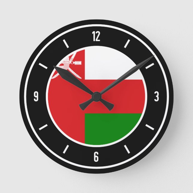 Horloge Ronde Oman Drapeau élégant (Recto)