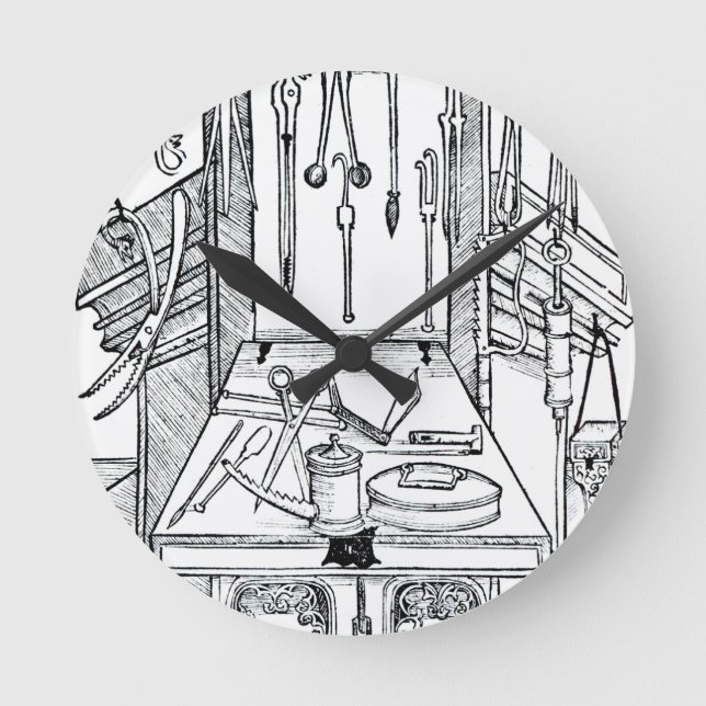 Horloge Ronde Operating table and surgical instruments, from 'Da (Recto)