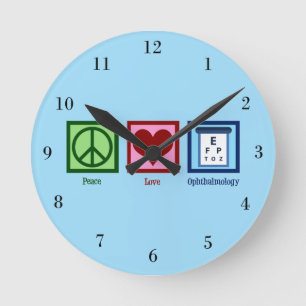 Horloge Ronde Ophtalmologie de l'amour de la paix