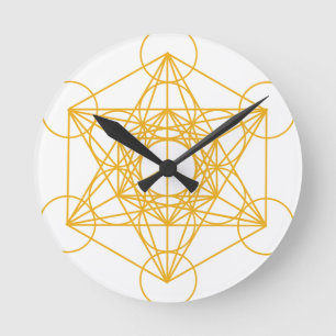 Horloge Ronde Or de cube en Metatron