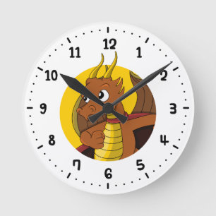 Horloge Ronde Orange dragon