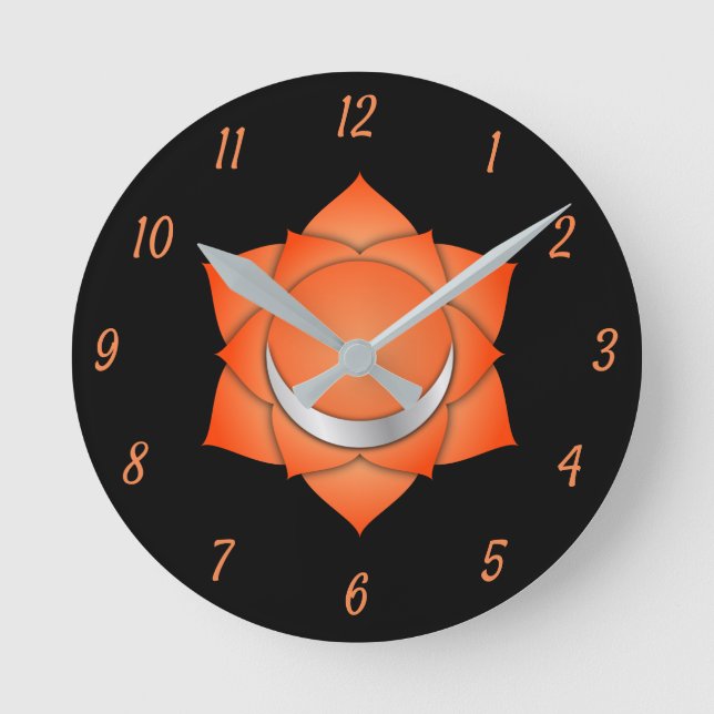 Horloge Ronde Orange Sacral Chakra Chi Zen (Recto)