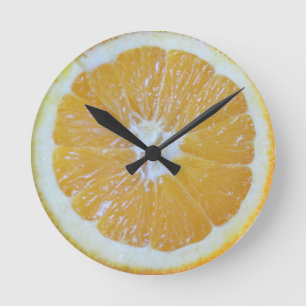 Horloge Ronde Orange Slice