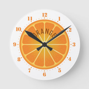 Horloge Ronde Orange Wall Clock