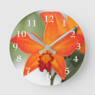 Horloge Ronde Orchidées tropicales
