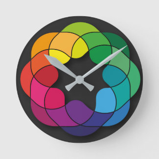 Horloge Ronde ornement multicolore