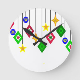 Horloge Ronde Ornements de Noël