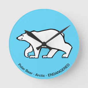 Horloge Ronde OURS polaire cool-faune arctique - bleu glace