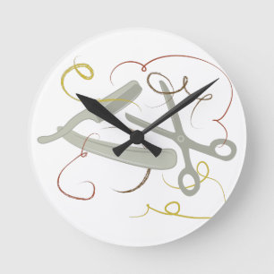 Horloge Ronde Outils de coiffeur