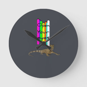 Horloge Ronde Ouvrir les yeux Mur Clock