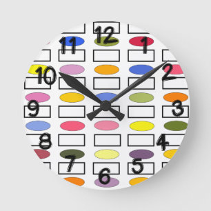 Horloge Ronde Ovales et Rectangles - Jardin Fleur
