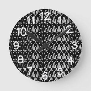 Horloge Ronde Ovales noirs répétés