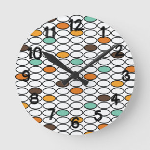 Horloge Ronde Ovals des années 1970 