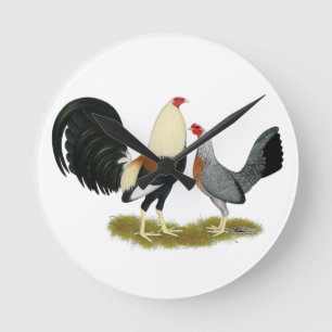 Horloge Ronde Paire de gibier gris