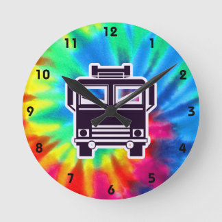 Horloge Ronde Paix, amour, camions de pompiers