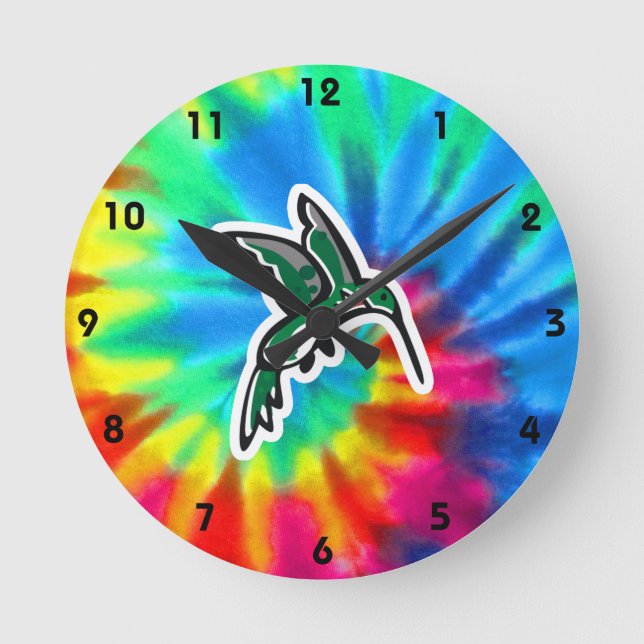 Horloge Ronde Paix, Amour, Colibris (Recto)