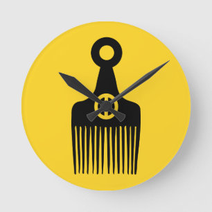 Horloge Ronde Paix des cheveux afro