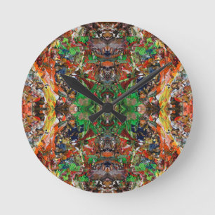 Horloge Ronde Palette d'artiste : motif de coup de pinceau expre