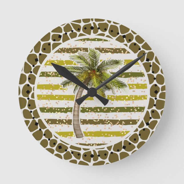 Horloge Ronde Palm Tree Tropical (Recto)