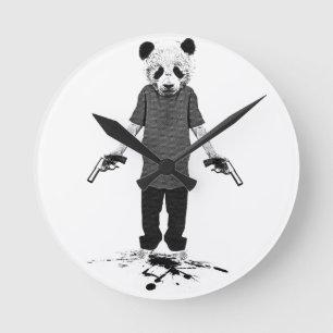 Horloge Ronde Panda tueuse
