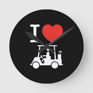 Horloge Ronde Panier de golf I Heart (Love)