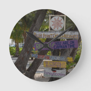 Horloge Ronde Panneau de signalisation Rum Point Grand Cayman