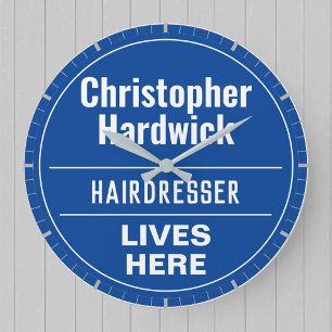 Horloge Ronde Panneau mural de coiffeur amusant de style grande