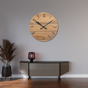 Horloge Ronde Panneaux fantaisie en bois