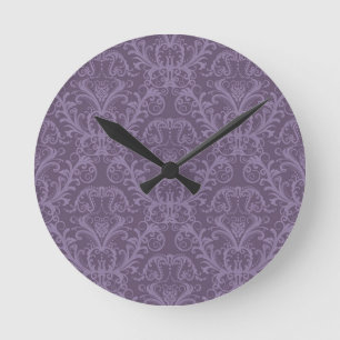 Horloge Ronde Papier peint violet de luxe