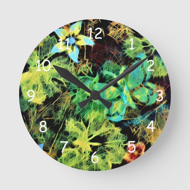 Horloge ronde papillon et fleurs Rodilius (Recto)
