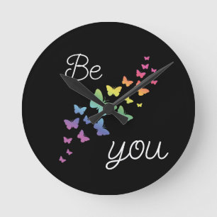 Horloge Ronde papillon lqbtq soyez-vous