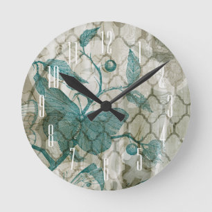 Horloge Ronde Papillons arabes V