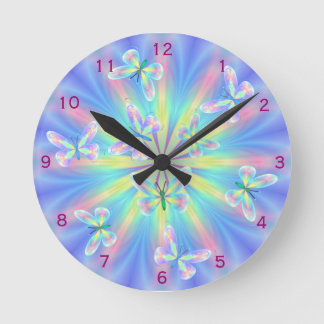 Horloge Ronde Papillons autour de l'horloge !