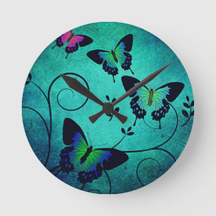 Horloge Ronde Papillons de bijoux ornés