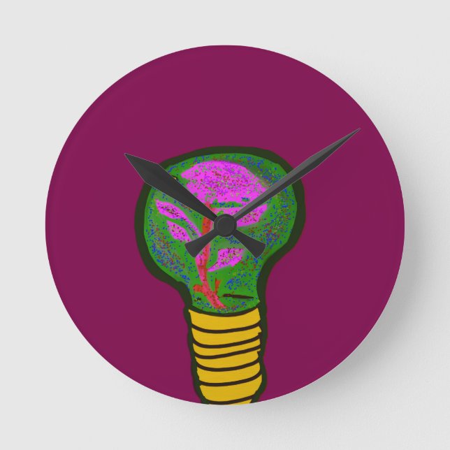 Horloge Ronde Paradise in a Light Bulb (Recto)