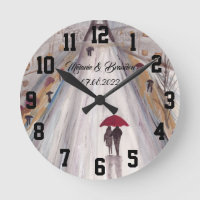 Parapluie rouge Amour couple rustique romantique M