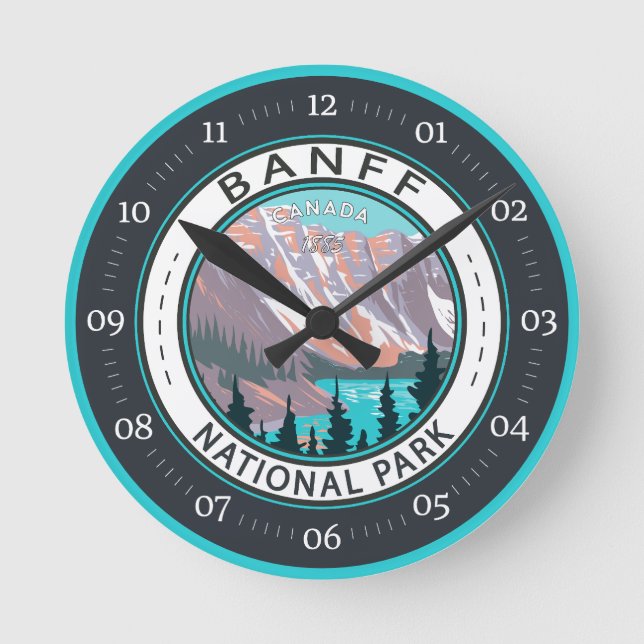 Horloge Ronde Parc national Banff Moraine Lac Vintage (Recto)