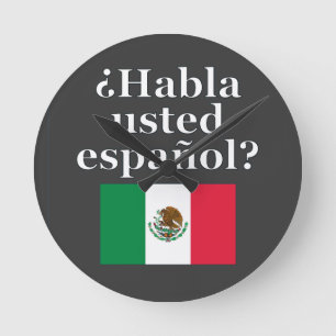 Horloge Ronde Parles-tu espagnol ? en espagnol. Fanion
