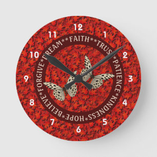 Horloge Ronde Paroles encourageantes Feuilles d'automne Inspiran