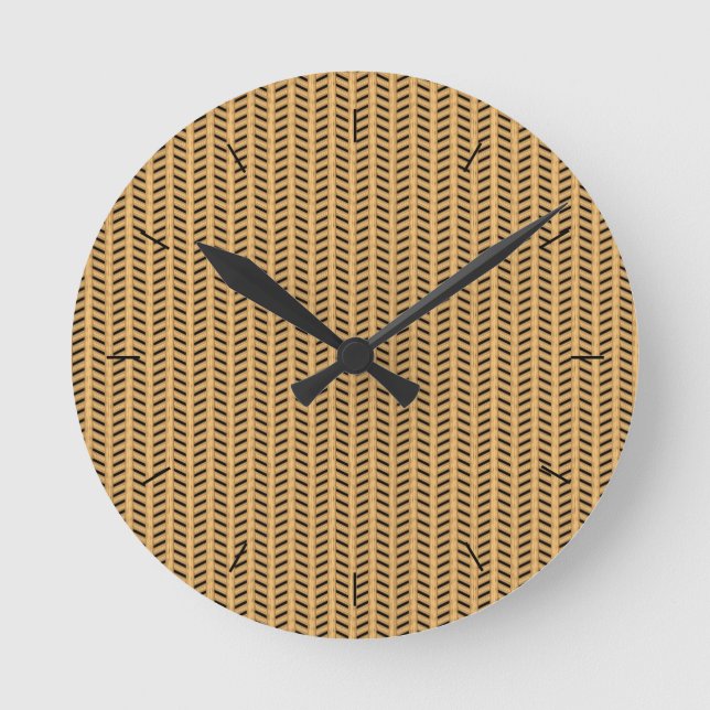 Horloge Ronde Parquet en osier de canne (Recto)