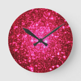 Horloge Ronde Parties scintillant Astral rose chaud