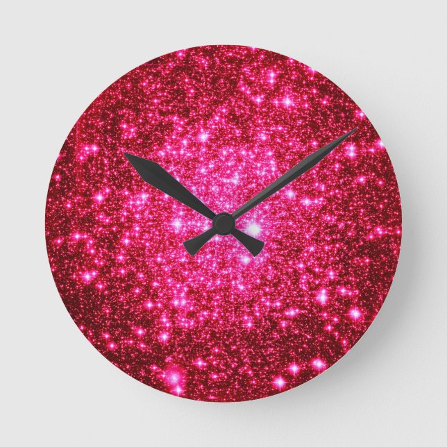 Horloge Ronde Parties scintillant Astral rose chaud (Recto)