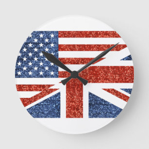 Horloge Ronde parties scintillant usa uk