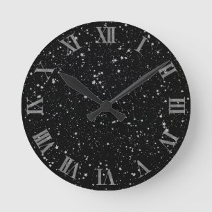 Horloge Ronde Parties scintillantes Stars2 - Noir argenté