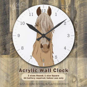 Horloge Ronde Paso Finos: Paso Horse Palomino Head