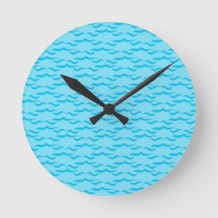 Horloge Ronde Pastel Blue Sea Eau Waves Océan Pacifique
