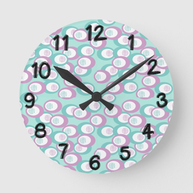 Horloge Ronde Pastel Ovals (Recto)