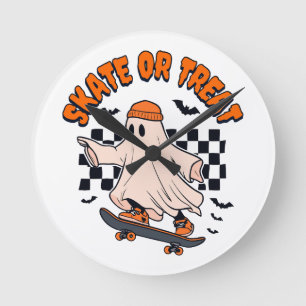 Horloge Ronde Patinage ou traitement du fantôme Halloween