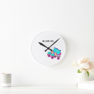 Horloge Ronde Patins à rouleaux