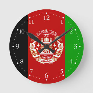 Horloge Ronde Patriotic Afghanistan Flag